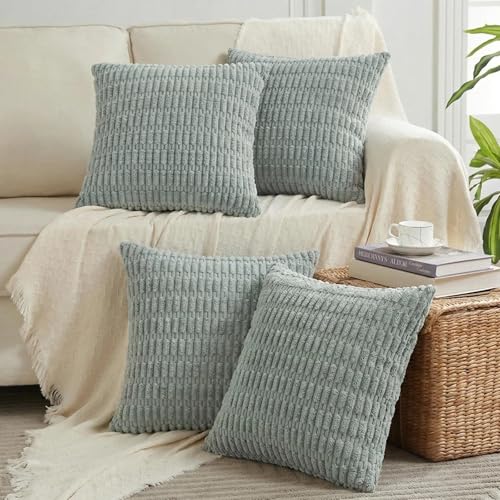 4 Packs Decorative Throw Pillow Covers for Living Room Couch Bed (26" x 26" (Pack of 4) / Grey Blue)