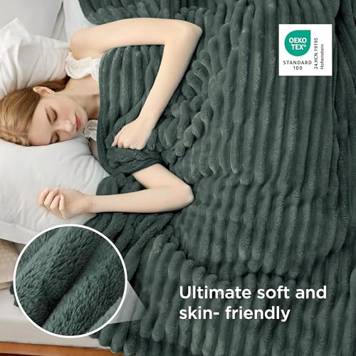 Soft Cal King Size Blanket for Bed Mallard Green 102"x96" (Mallard Green / California King)