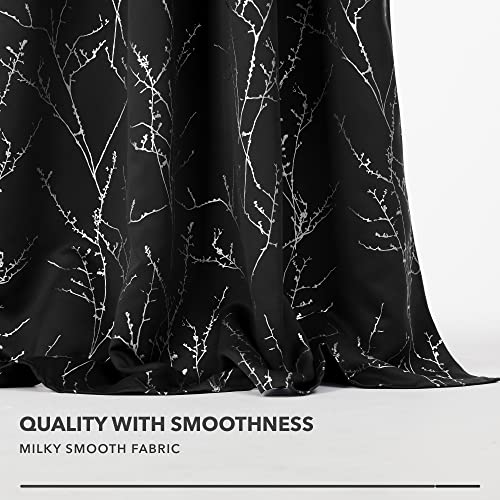 Living Room Curtains 95 Inches Long (Black/Tree Branch / 52"W x 95"L (Pack of 2))