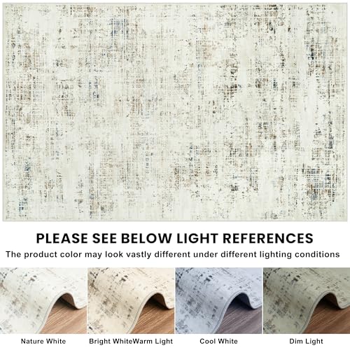 9x12 Washable Area Rug for Living Room Bedroom (Gray White/Blue / 9' x 12' (Rectangular))