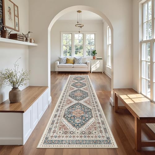 Washable Runner Rugs 2x10 Long for Hallway Kitchen (Navy Blue / 2' x 10' (Runner))