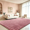 Dusty Rose Rabbit Plush Rug 6'x9' (Dusty Rose / 6' x 9' (Rectangular))
