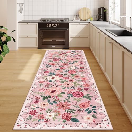 2x10 Runner Rug (Pink / 2' x 10' (Rectangular))