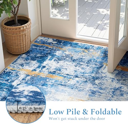 8x10 Area Rugs for Living Room (Blue Gold / 8' x 10' (Rectangular))