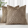 Faux Fur Soft Light Brown Throw Pillow Covers 26x26 Set of 2 (26" x 26" (Pack of 2) / Light Brown)