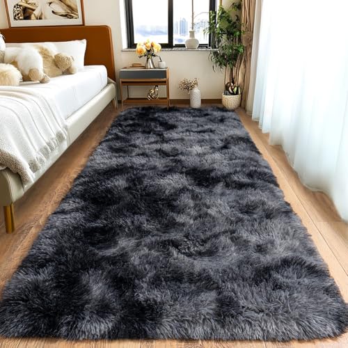 Fluffy Runner Rugs for Bedroom 2x6 (Dark Grey / 2' x 6' (Rectangular))