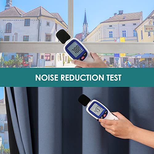 100% Blackout Curtains for Bedroom 45 Inches Long 2 Panels Set (42"W x 45"L (Pack of 2) / Stone Blue)