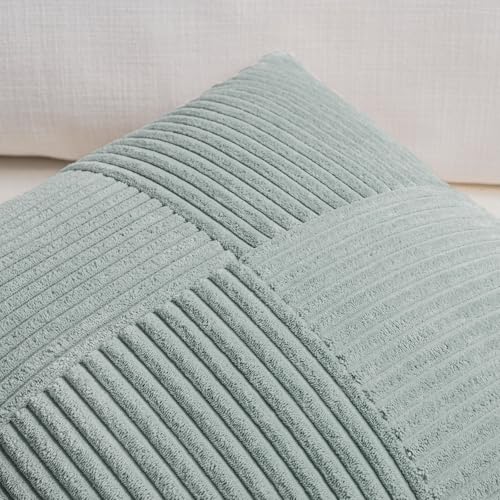 2 Packs Grey Blue Lumbar Decorative Throw Pillow Covers 12x20 Inch for Couch Bed Sofa (Grey Blue / 20" x 12" (Pack of 2))