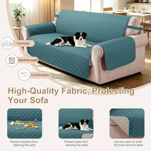 Reversible Recliner Chair Covers (Blue/Beige / 23'' Chair)