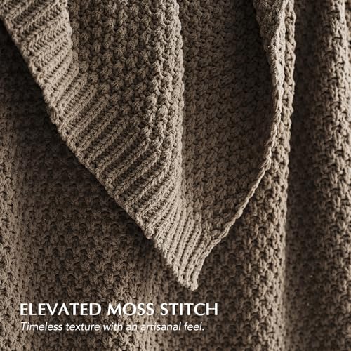 HOME Chunky Chenille Knit Throw Blanket (Mocha Brown / 50" X 60")