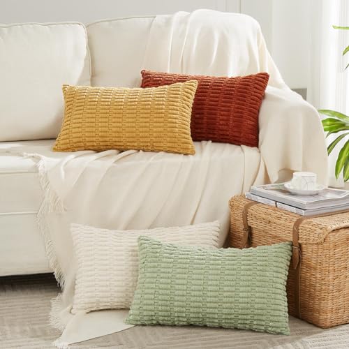 4 Packs Decorative Throw Pillow Covers for Living Room Couch Bed (24" x 14" (Pack of 4) / Fall)