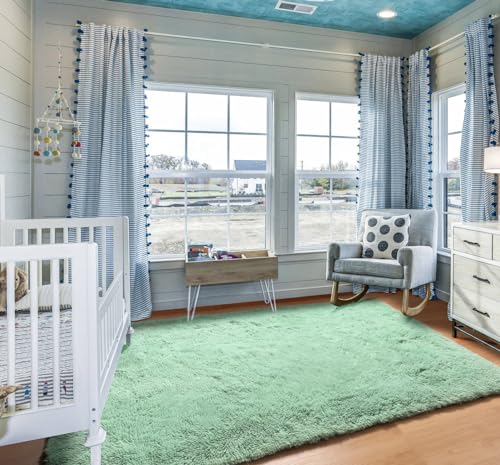 Sage Green Rugs for Kids Bedroom Dorm (Sage Green / 3' x 5' (Rectangular))