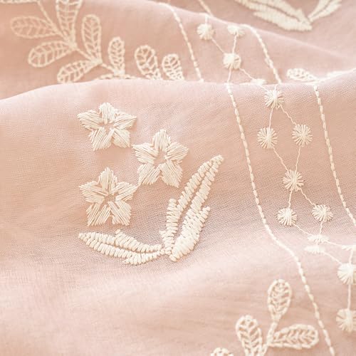 Floral Sheer Curtains (S | Pink / 50"W x 84"L (Pack of 2))