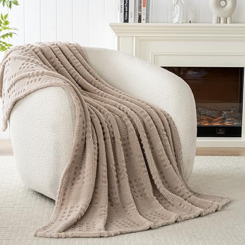 90x90 Inch Brown Waffle Queen Blanket (Waffle Brown / Queen(90x90))
