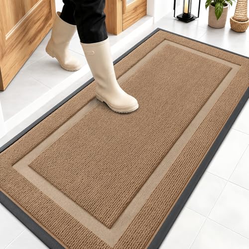 Front Door Mat Outside 47x23 (Light Brown / 47" x 23")