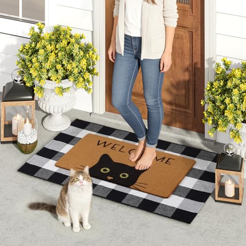 Welcome Mat Set (Cat With Green Eyes)