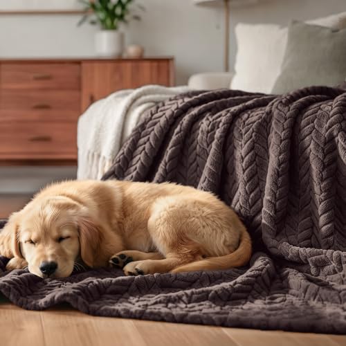 Fleece Throw Blanket for Couch Sofa (Coffee / Throw ( 50x70 IN ))