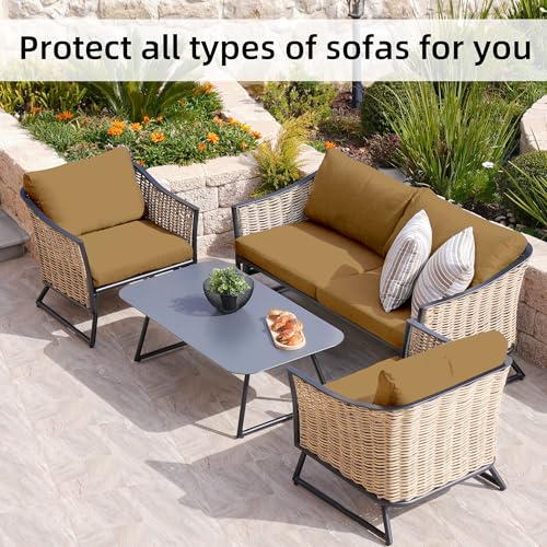 8 Pcs Outdoor Cushion Covers (Camel / 8PCS)