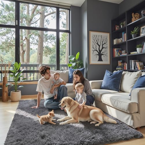 4x6 Area Rugs for Bedroom (Dark Grey / 4' x 6' (Rectangular))