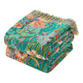 Boho Throw Blanket 50"x60" 100% Cotton Floral Blanket for Couch Bed (Flowers Green / 50"x60")