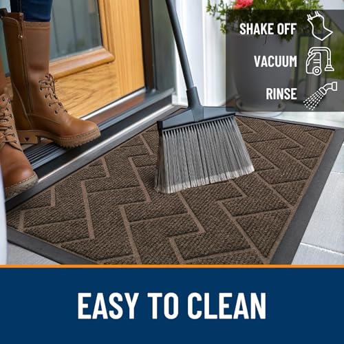 Front Door Mat Outside 35x23 (Brown / 35" x 23")