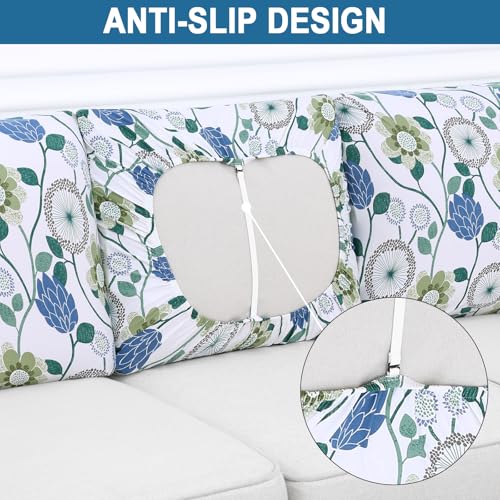Printed Couch Cushion Covers (Light Green / Backrest Large)