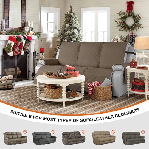 Waterproof Recliner Couch Covers Washable (Brown / 3 Seater)