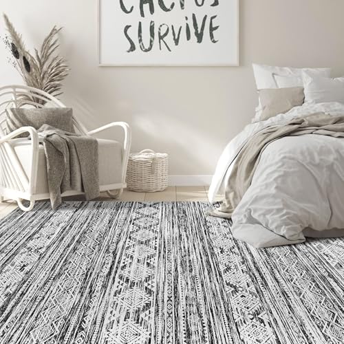 8x10 Area Rugs Living Room (White Black / 8' X 10' (Rectangular))