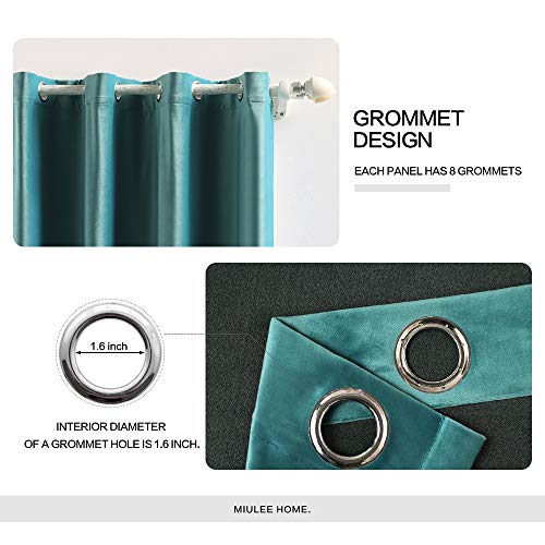 Velvet Curtains Teal 52 x 84 Inch Length Set of 2 (Teal / 52"W x 84"L (Pack of 2))