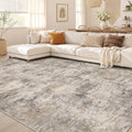 Boho 10x14 Area Rug Living Room Rugs Machine Washable Brown Grey (Brown Grey / 10' X 14' (Rectangular))