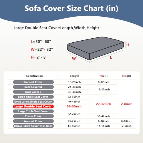 Couch Cushion Covers for Sofa Couch Covers Wear (Texture-blue / Large Double Seat Cover)