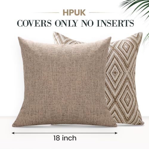 Throw Pillow Covers 18x18 (Light Brown / 18" x 18" (Pack of 4))