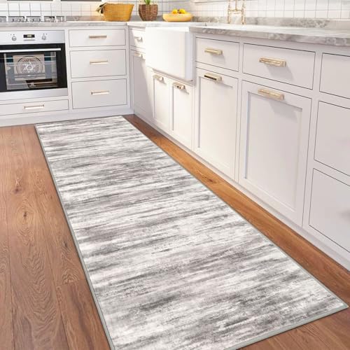 3x8 Ft Rug Modern Ombre Runner Rug for Hallway (Grey/Light Beige/Brown / 3' x 8' (Runner))