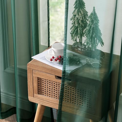 Hunter Green Sheer Curtains 54 X 54 Inches (Hunter Green / 54"W x 54"L (Pack of 2))