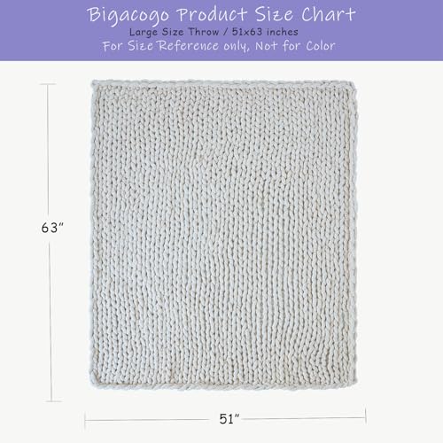 Chunky Knit Throw Blanket for Couch (Rose Tan / 51"x63" (Large Size Throw）)