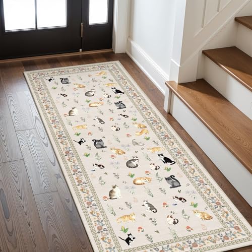 2x6 Washable Kitchen Runner rug (Light Beige / 2' x 6' (Runner))