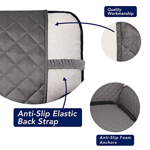 Reversible Quilted Couch Covers for Dogs Loveseat Sofa Cover 46.5” (Medium / Gray/Light Gray)
