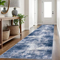 Abstract Runner Rug 3x16 Ft Washable Runners for Hallways (Navy/Grey/White / 3' x 16' (Rectangular))