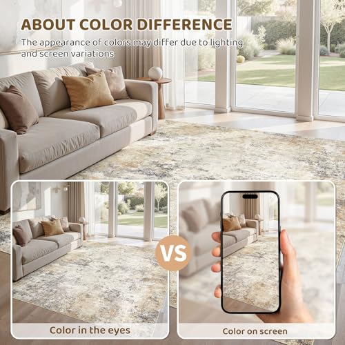 5x8 Area Rug Living Room Rugs (Golden Grey / 5' x 8' (Rectangular))