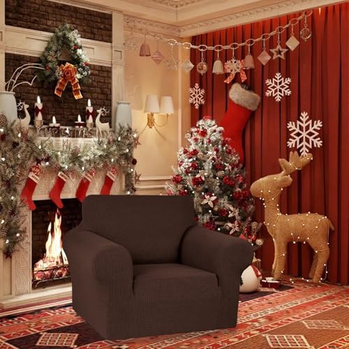 Stretch Chair Sofa Slipcover (Chocolate / Small)