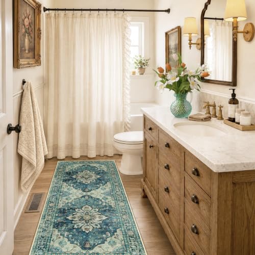 Washable Area Rug (Blue/Vintage Dark Blue / 2' x 6' (Rectangular))