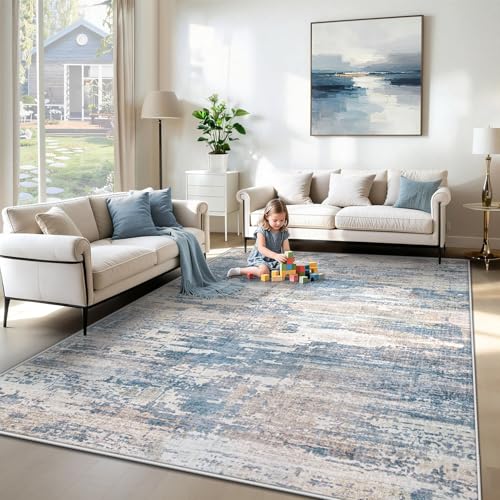 6x9 Area Rugs for Living Room (Blue Beige / 6' x 9' (Rectangular))