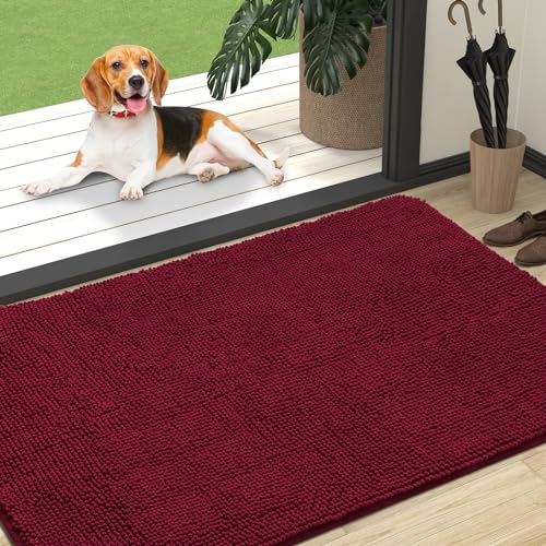 Dog Door Mat for Muddy Paws 47x32 (Burgundy / 47" X 32")