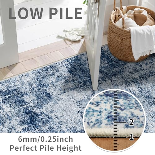 3x12 Washable Hallway Runner Rug (Blue / 3' x 12' (Rectangular))