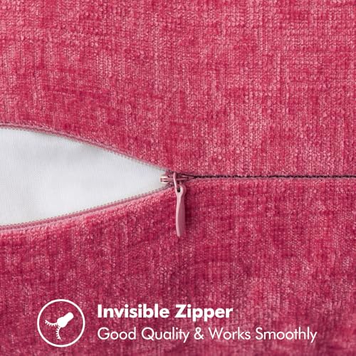 Decorative Couch Throw Pillow Covers 18x18 Inch Hot Pink 2 Pack (Hot Pink / 18" x 18" (Pack of 2))