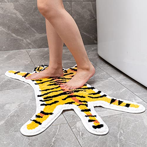 Tiger Print Rug (Black+yellow Tiger Print - 32.2x21.4inch)
