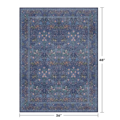 Vintage Dark Blue 3x4 Entryway Rug (Dark Blue / 3' x 4' (Rectangular))