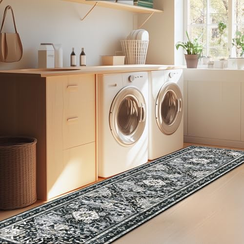 Washable Runner Rug (2' x 8' / Black)