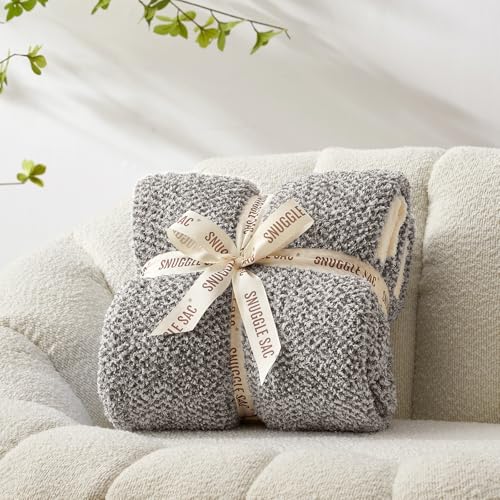 Grey Throw Super Soft Warm Oversized Fuzzy Plush Blanket (Heather Dark Grey / Throw-XL (50"x70"))
