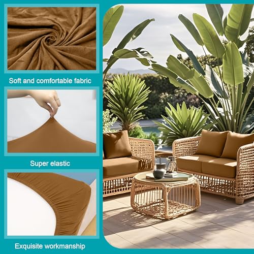 12 Pcs Outdoor Cushion Covers (Camel / 12PCS)
